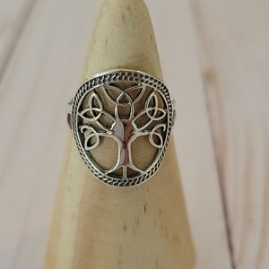 Sterling silver Celtic tree of life ring size 6